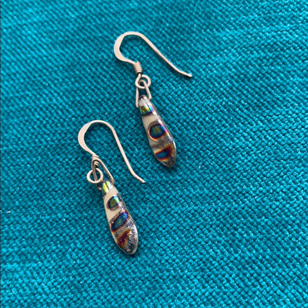 Drop silver earrings